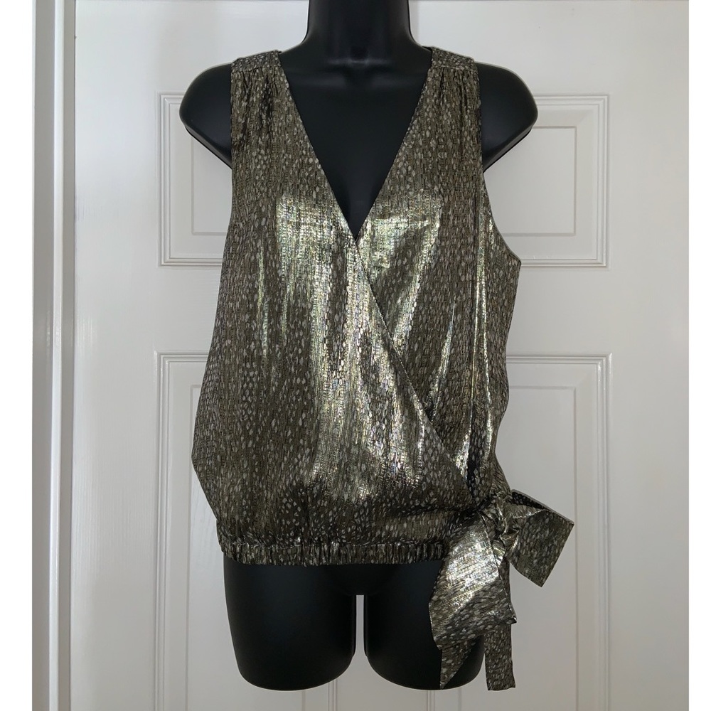 Ramy Brook Printed Norah Metallic Top –– NWT